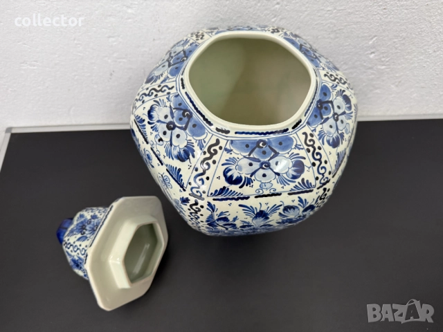 Порцеланова ваза / урна - Делфт. №7481, снимка 5 - Антикварни и старинни предмети - 52048216