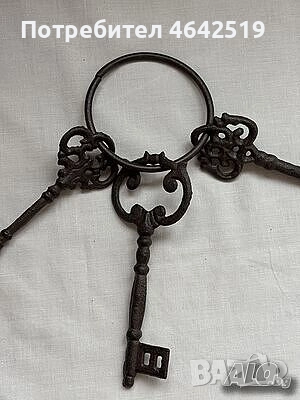 Декоративни винтидж ключове с халка, снимка 9 - Декорация за дома - 52377403