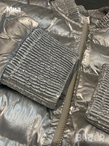 Дамско яке бомбър сребрист цвят, снимка 4 - Якета - 39648235