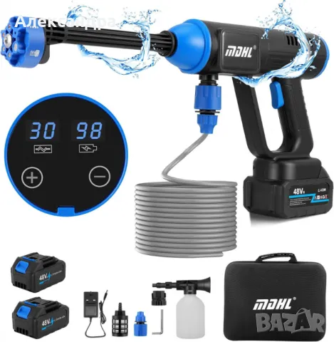 Акумулаторна водоструйка 48V – Пистолет за миене с LCD дисплей и 6 режима, снимка 7 - Други инструменти - 50428126