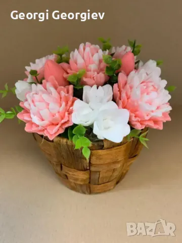 Цветя изработени с глицеринов ароматен сапун 