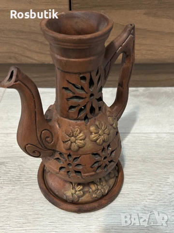 Декоративен глинен съд /ваза за сухи цветя/ свещник , снимка 6 - Вази - 53353187