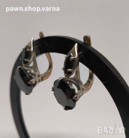 Сребърни обеци с инкрустации – проба 925 | 10,01 гр. - Нови!, снимка 3 - Обеци - 50517192