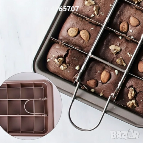 Форма за печене с разделители – 18 равни порции, незалепващо покритие и перфектни сладкиши у дома, снимка 4 - Съдове за готвене - 53045755