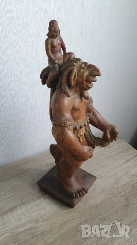 Стара дървена фигура на Трол, снимка 4 - Антикварни и старинни предмети - 53242954