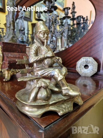 Страхотна антикварна френска бронзова фигура статуетка пластика , снимка 3 - Антикварни и старинни предмети - 40139117