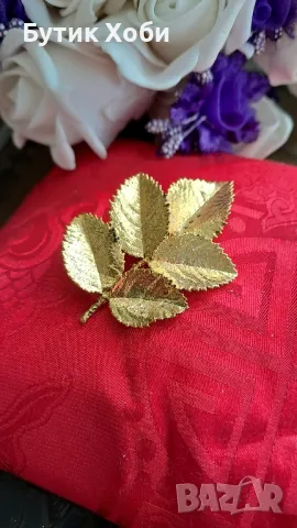 Винтидж брошка ,,Листо,,, снимка 1