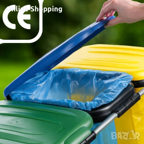 Стойка с капаци за разделно хвърляне на отпадъци - грижа за околната среда, снимка 4 - Органайзери - 53327555