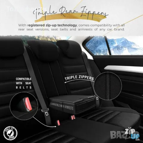 Тапицерия за кола Otom Iconic ICN702 (ЧерноСиво), снимка 6 - Аксесоари и консумативи - 48686798