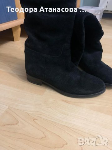 Естествен велур, номер 38, снимка 2 - Дамски боти - 43657030