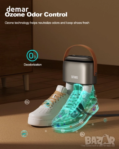 Преносима сушилня за обувки SOTHING с озонова свежест, бързо сушене 95W, 3 нива, таймер 1–9 часа, снимка 4 - Други стоки за дома - 52089724