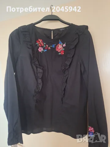 Дамска черна риза MOHITO colektion, снимка 4 - Ризи - 50296667