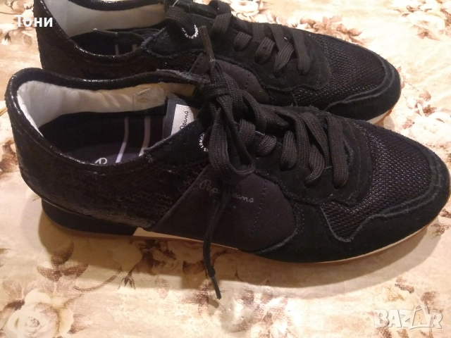 PEPE JEANS LONDON Оригинал Нови Дамски Маратонки Изцяло от Натурален Велур 39, снимка 4 - Маратонки - 52667840