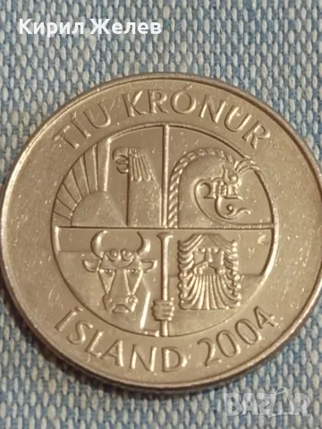 Монета 10 крони 2004г. Исландия за КОЛЕКЦИЯ ДЕКОРАЦИЯ 29276, снимка 4 - Нумизматика и бонистика - 48763345
