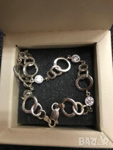 Сребърна гривна с бял циркон от "My Silver", снимка 5 - Гривни - 36703242