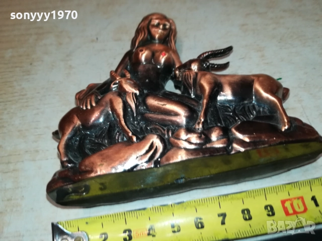 ЖЕНА С КОЗЛЕТА-МЕТАЛНА ЗАПАЛКА 0709251707LCHERY, снимка 5 - Антикварни и старинни предмети - 51634129