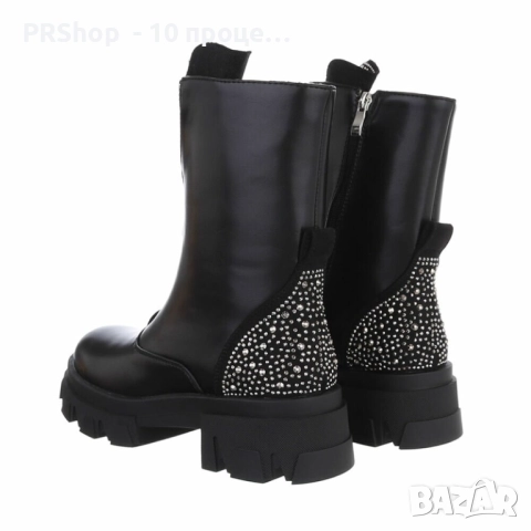 Дамски боти до глезена, еко кожа, Черен, 37 номер, снимка 4 - Дамски боти - 52025585