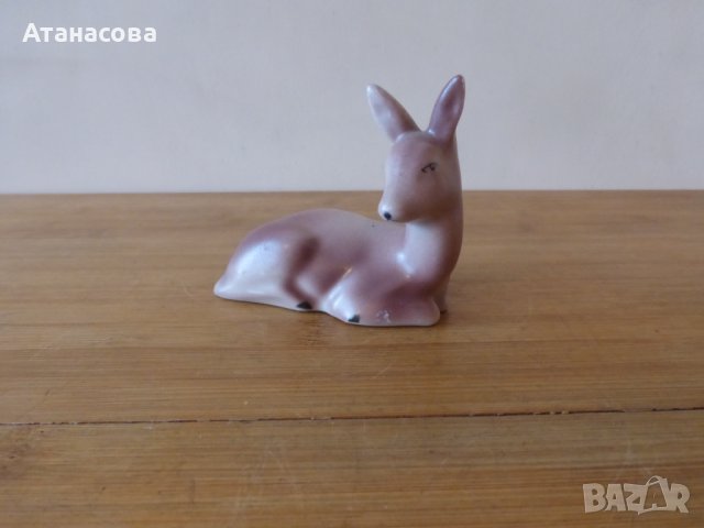 Българска порцеланова фигура Сърничка Сърна 1962 г, снимка 6 - Статуетки - 43576365