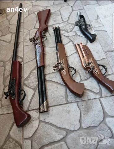 3 бр пушки и 2 пищова детаилна изработка от дърво и метал, снимка 2 - Оборудване и аксесоари за оръжия - 51395156