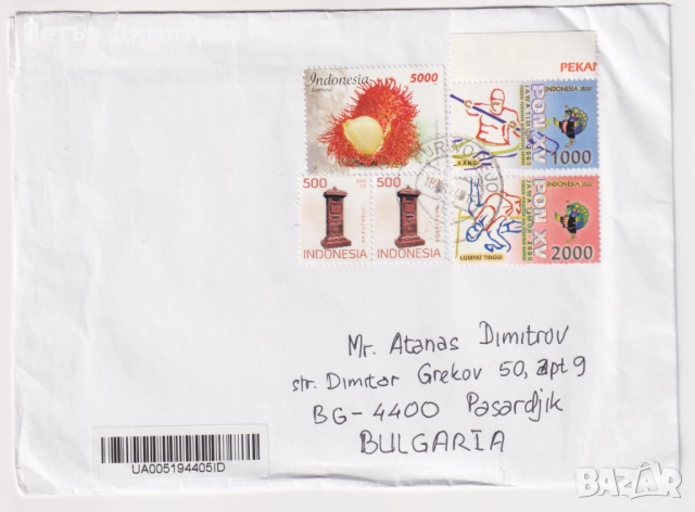 Пътувaли пликове с марки Флора Плод Свобода на пресата 2017 Носорози 1996 Карнавал  Индонезия       , снимка 5 - Филателия - 51216122