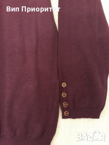 Тъмно лилава фино плетиво блуза по врата с дълъг ръкав, много приятна и мека материя, снимка 4 - Блузи с дълъг ръкав и пуловери - 37455773