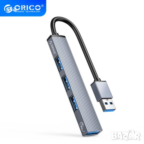 Orico хъб USB3.0/2.0 HUB 4 port, Aluminum - AH-A13-GY, снимка 2 - Други - 43061208