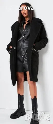Черно палто Missguided, снимка 5 - Палта, манта - 48273243