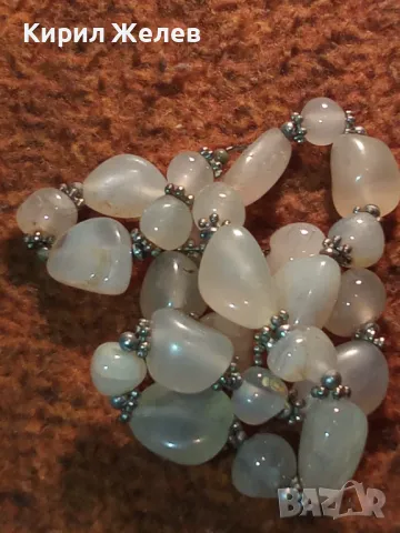 РЕТРО АРТ ГЕРДАН от НАТУРАЛНИ КАМЪЧЕТА МЛЕЧЕН КВАРЦ с НУЖДА от ЗАКОПЧАЛКА 47332, снимка 11 - Колиета, медальони, синджири - 47285612