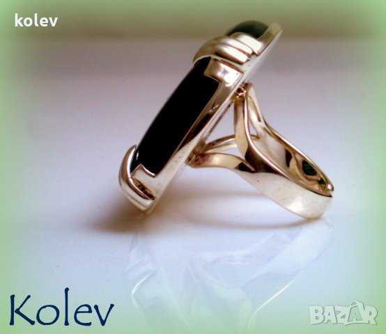 Комплект пръстен и медальон от сребро с лабрадорит - УНИКАТ, снимка 9 - Пръстени - 26702537