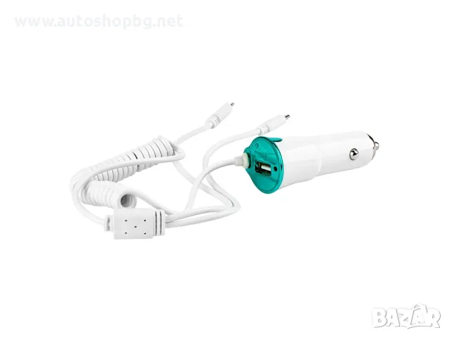 Зарядно за кола, 2 кабела, Iphone 5, microUsb, USB, 12/24V 01264 Amio