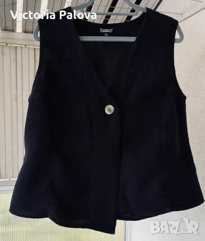 Стилен елек DEERBERG  груб лен plus size , снимка 5 - Елеци - 49901899