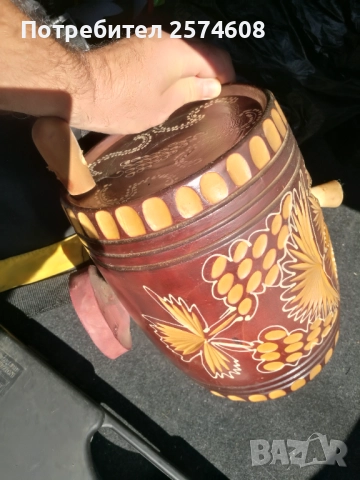 Дървено декоративно буренце, дърворезбовано оцветено и изрисуване, снимка 4 - Декорация за дома - 51699836