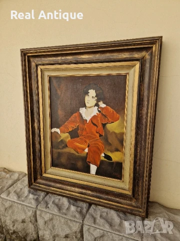 Страхотна антикварна холандска авторска картина масло върху платно , снимка 7 - Картини - 50781557