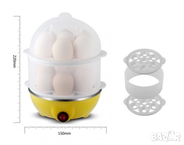 Яйцеварка за варене на яйца на пара My Dream Egg Cooker-на два етажа за 14 яйца, снимка 2 - Уреди за готвене на пара - 32946642