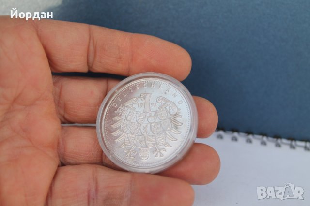 Немски сребърен възпоменателен плекет 1992 , снимка 2 - Нумизматика и бонистика - 38729893