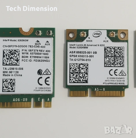 WIFI карти Intel 2.4ghz 5ghz/minipci-e/M.2 Wifi