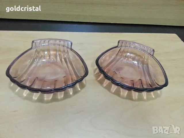 ретро стъклени чинийки купички цветно стъкло 