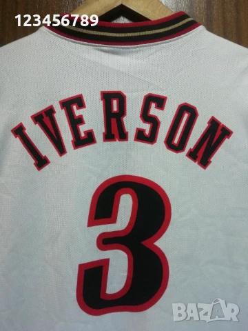 PHILADELPHIA SIXERS IVERSON CHAMPION NBA ОРИГИНАЛЕН ПОТНИК РАЗМЕР М , снимка 3 - Спортни дрехи, екипи - 50911275
