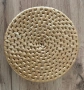 Vintage.Ръчно плетен комплект от ратан. Кошничка + 6 подложки., снимка 3