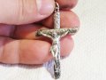 сребърен кръст разпятие Христово Исус Христос и сребърен синджир сребро, снимка 3