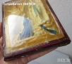Икони: Св. Богородица Стара рисувана голяма икона  50х38 см, пано, дърворезба, релеф, снимка 8