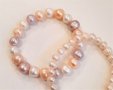 Гривна на ластик - розови перли със сертификат, снимка 3