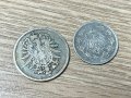 Лот 1 марка + 1/2 марка, Германска империя - сребърни монети, снимка 2