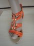Оранжеви кожени дамски сандали със "златни" елементи, летни обувки, чехли, естествена кожа, снимка 12