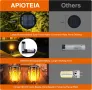 Соларни фенери на открито, 109 см 96 LED трептящи танцуващи пламъци, 2 броя, снимка 4