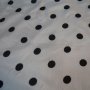 Плат сатениран дизайнерски копринен бял шифон с черни точки, снимка 7