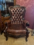 Диван и 2 кресла барок Италия честер естествена кожа, снимка 3