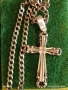 Сребърно колие с Кубинска плетка и масивен кръст с декоративен дизайн ювелирна изработка 31219, снимка 8
