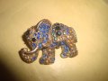 СТАРО ПОСРЕБРЕНО СЛОНЧЕ ФИГУРАЛНА АРТ БРОШКА с КРИСТАЛИ 29495, снимка 6