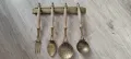 Месингов комплект от стари прибори, снимка 1